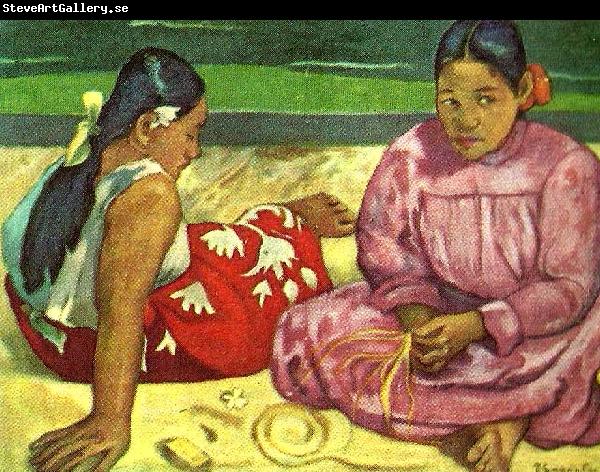 Paul Gauguin kvinnor pa stranden